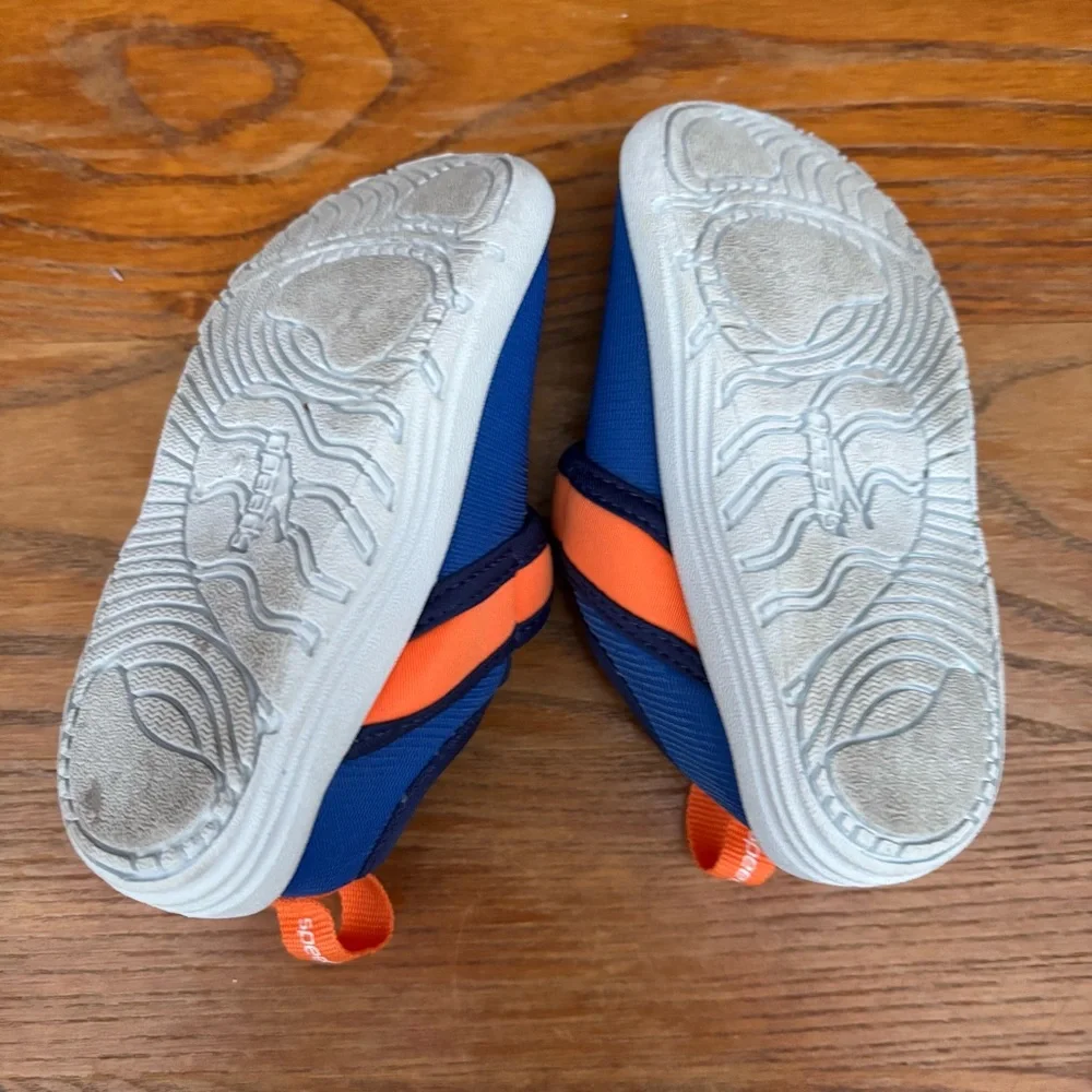 Speedo Kids Toddler Hybrid Water Shoes Royal Blue/Orange Shark Sz S